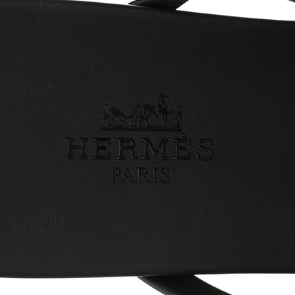 Hermes Rubber Womens Egerie Sandals 39 Black 8 of 9