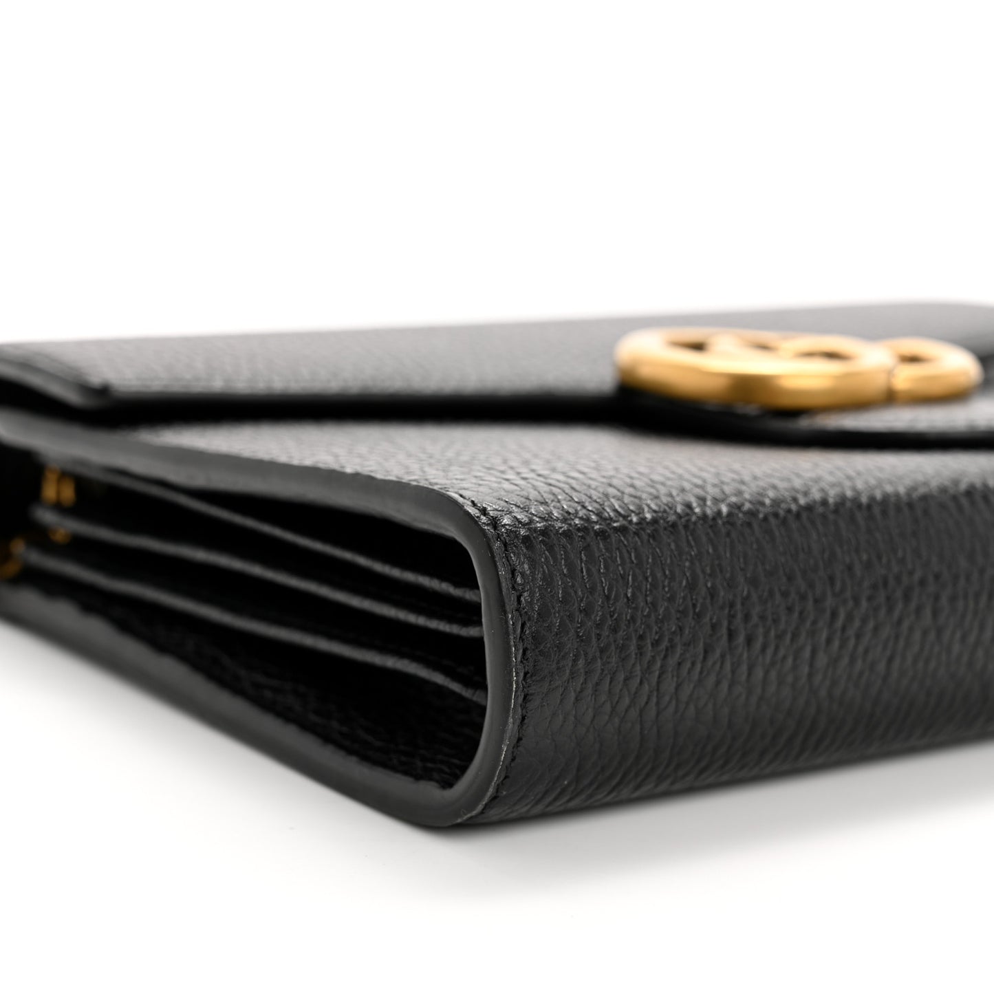 Calfskin GG Marmont Chain Wallet Black