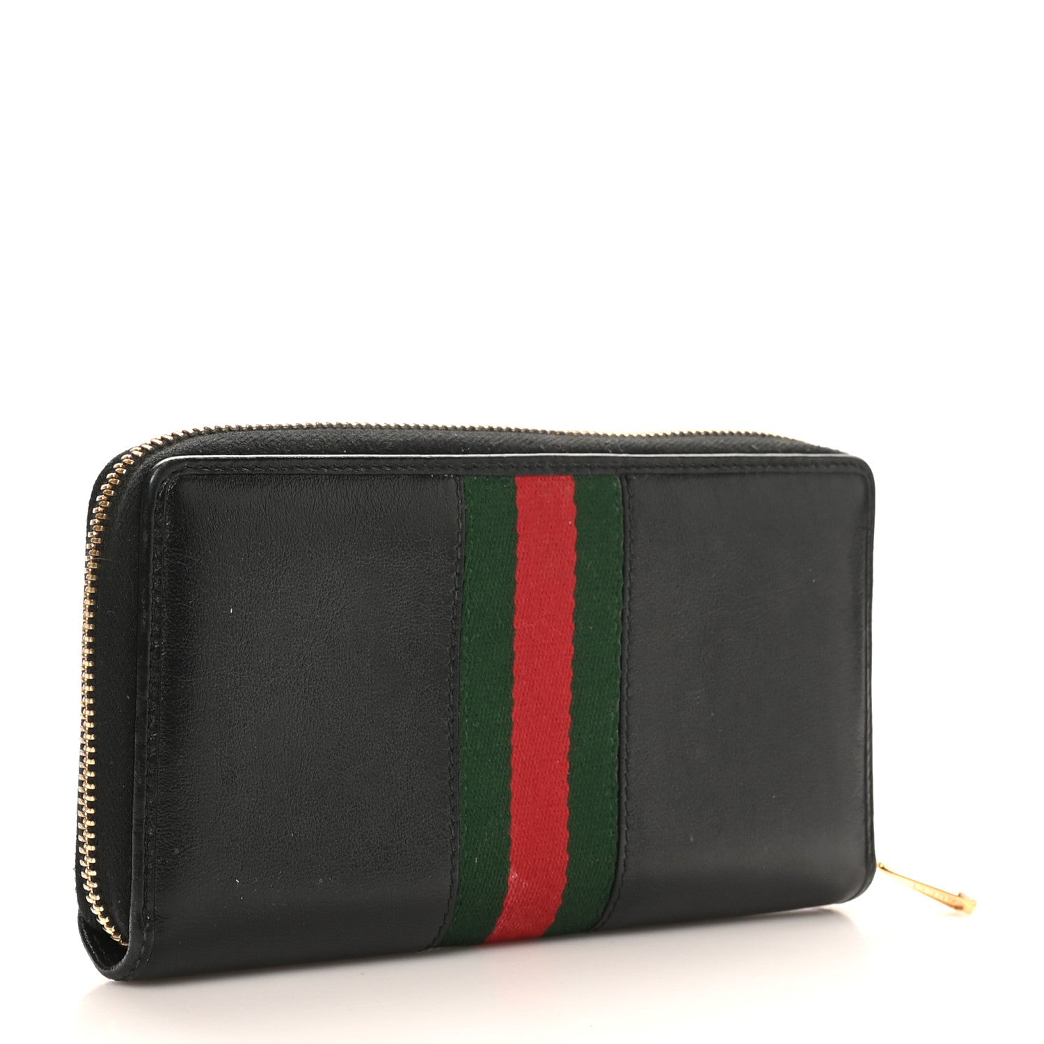 Gucci Calfskin Web Rajah Zip Around Wallet Black 3 of 8