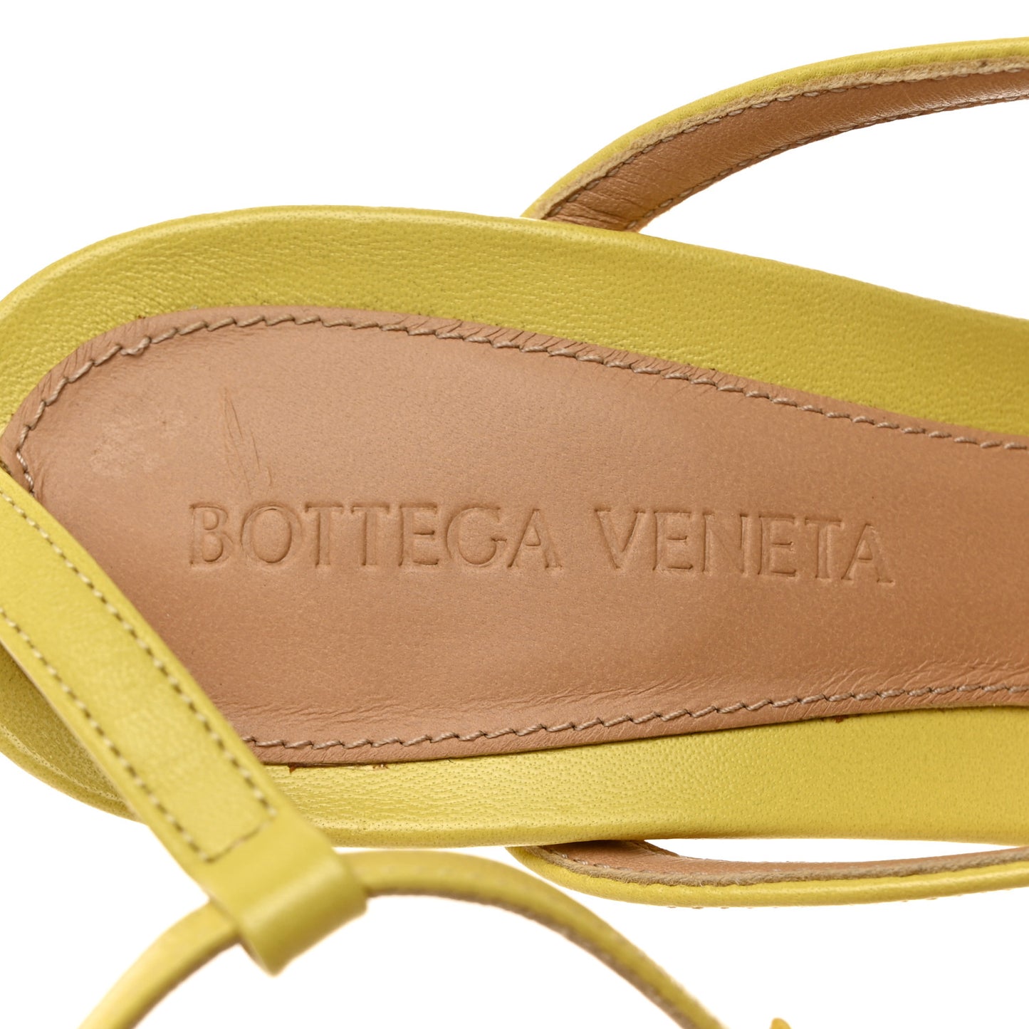 Lambskin Stretch Multi Strap 90mm Sandals 37.5 Pear