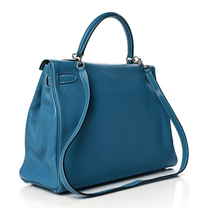Hermes Taurillon Clemence Kelly Retourne 35 Blue Jean 2 of 10