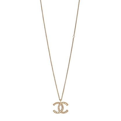 Chanel Pearl CC Pendant Necklace Gold 1 of 6