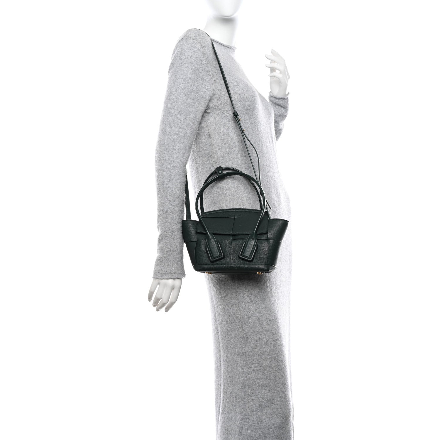 Bottega Veneta Grained Calfskin Maxi Intrecciato Mini Arco Raintree 2 of 11