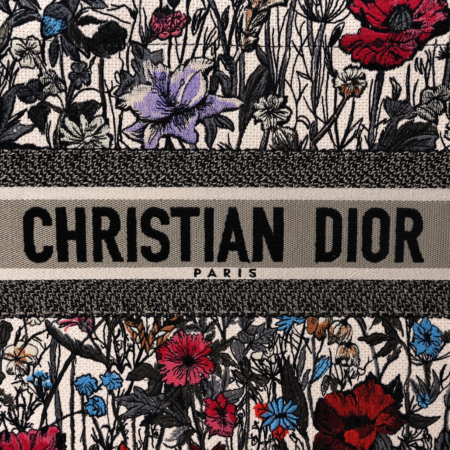 Christian Dior Canvas Embroidered Medium Mille Fleurs Book Tote Multicolor 8 of 11