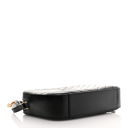 Saint Laurent Lambskin Matelasse Chevron Classic Monogram Shoulder Bag Black 4 of 10