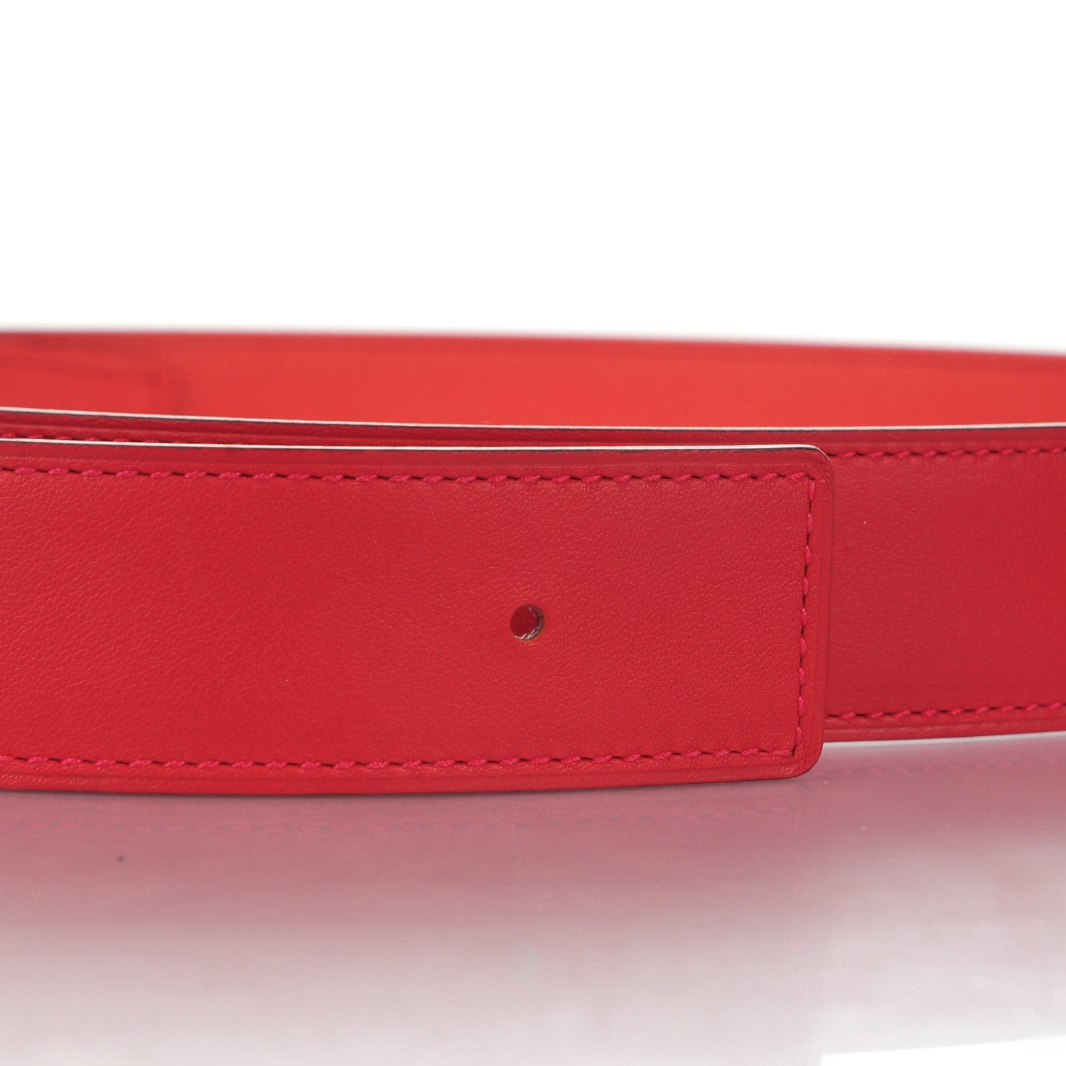 Hermes Swift Epsom 32mm Belt Strap 90 Vermilion Rose Jaipur 5 of 5