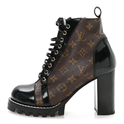 Louis Vuitton Patent Calfskin Monogram Star Trail Ankle Boots 41 Black 1 of 8