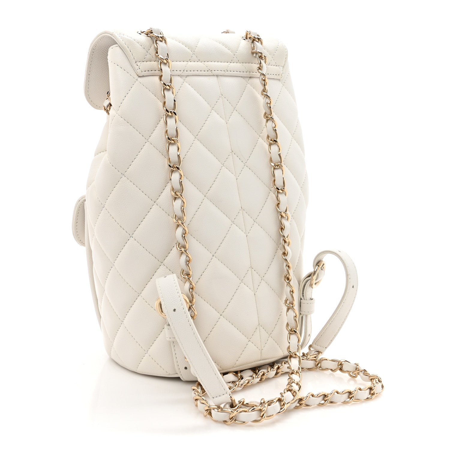 Chanel Caviar Quilted Pockets Backpack White 3 of 13