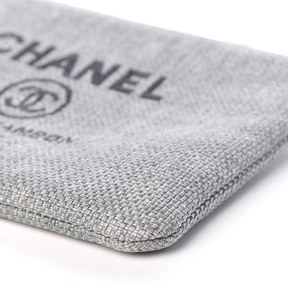 Chanel Woven Straw Raffia Medium Deauville Pouch Grey 7 of 9