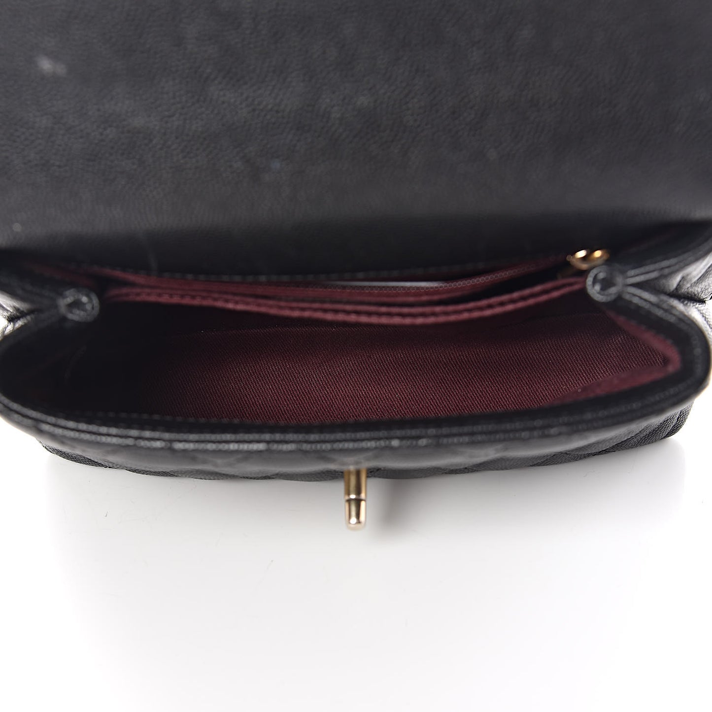 Caviar Quilted Mini Coco Handle Flap Black