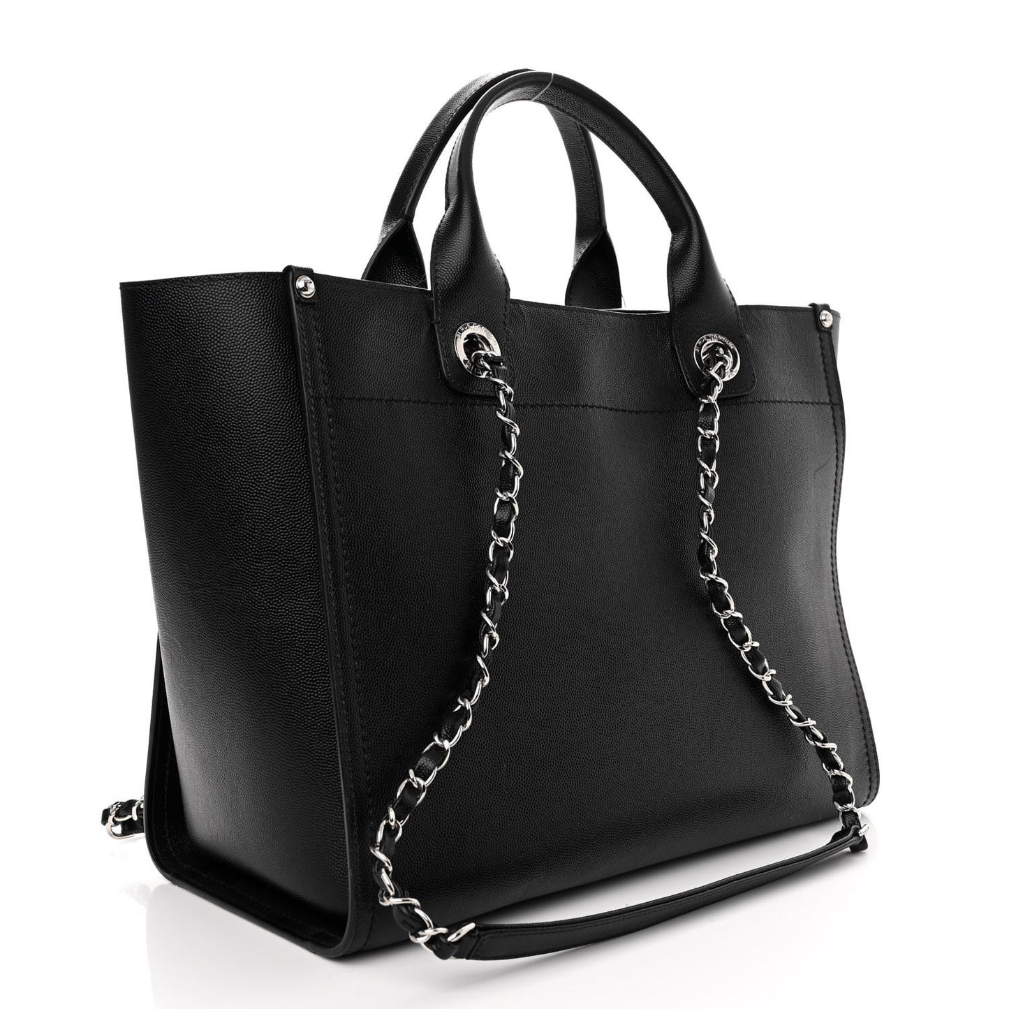 Caviar Small Studded Deauville Tote Black