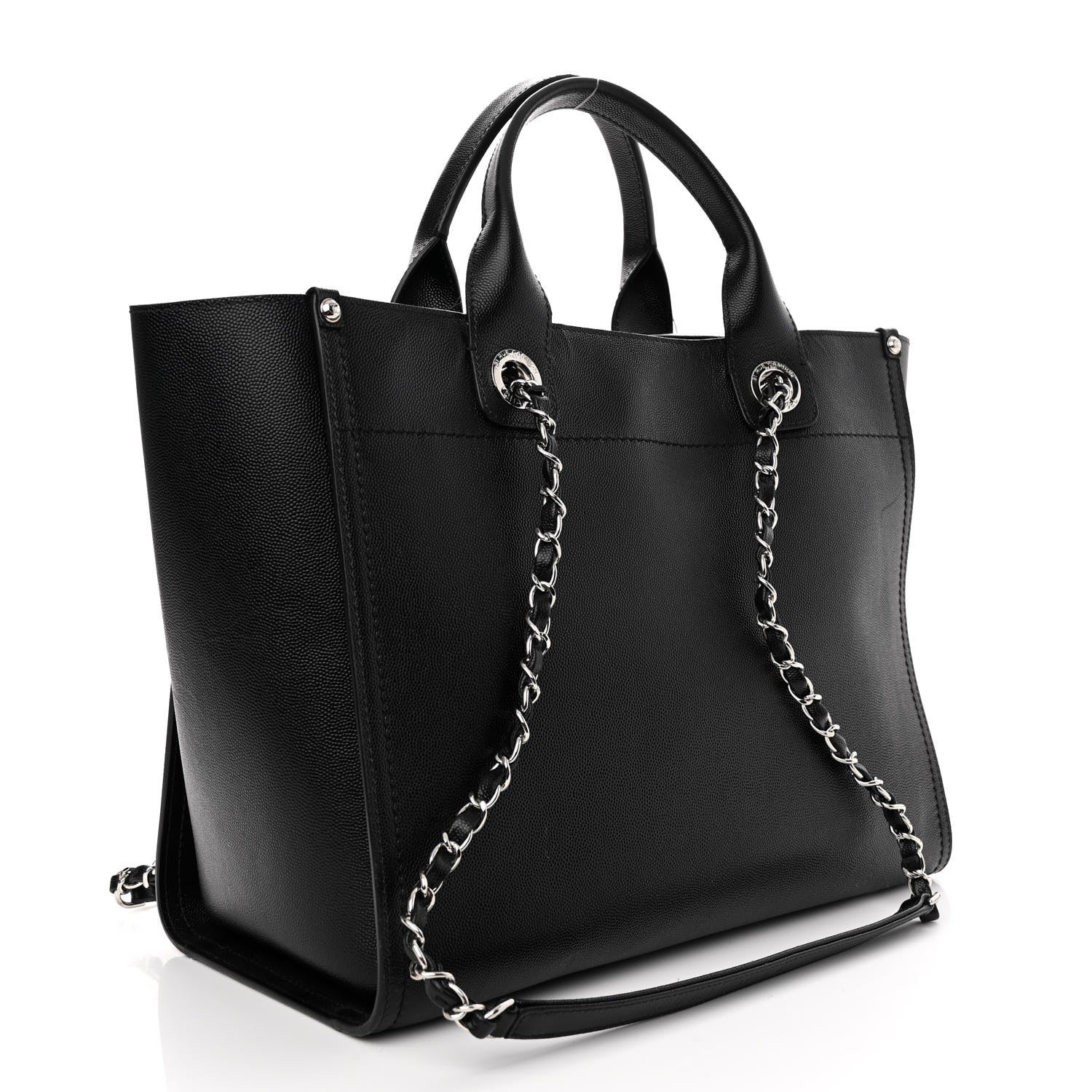 Chanel Caviar Small Studded Deauville Tote Black 3 of 13