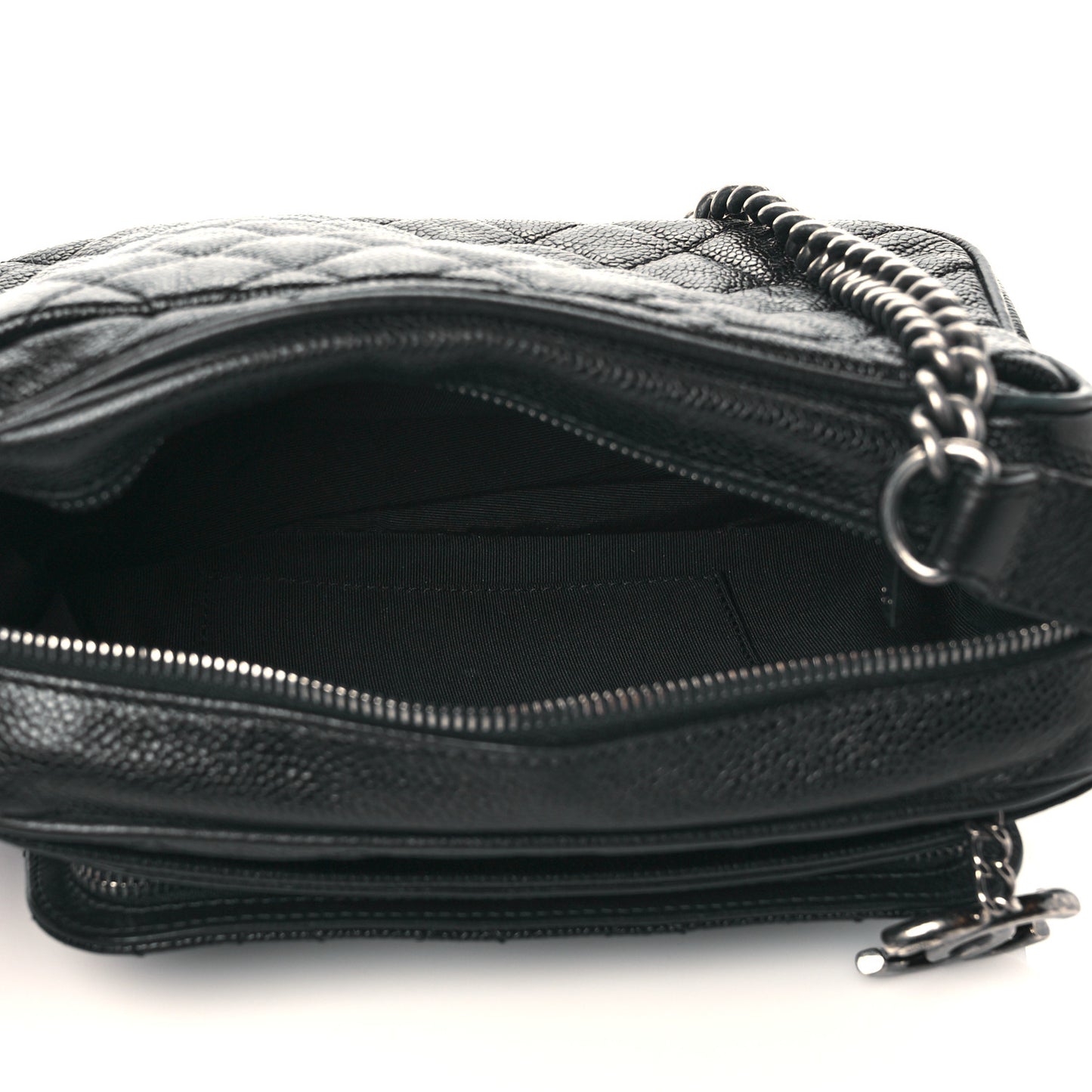 Caviar Quilted Medium Business Trip Camera Bag Black