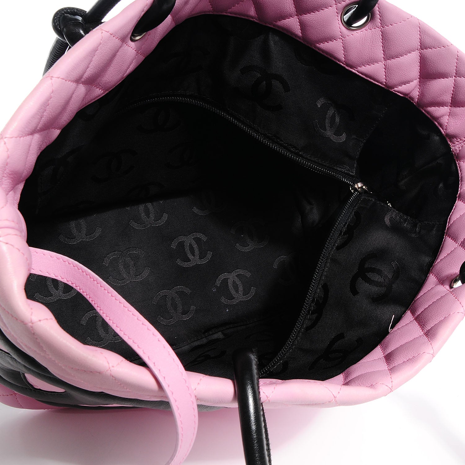 Chanel Calfskin Quilted Large Cambon Tote Pink Black 6 of 8