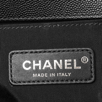 Chanel Caviar Chevron Quilted Medium Boy Flap Black 6 of 8