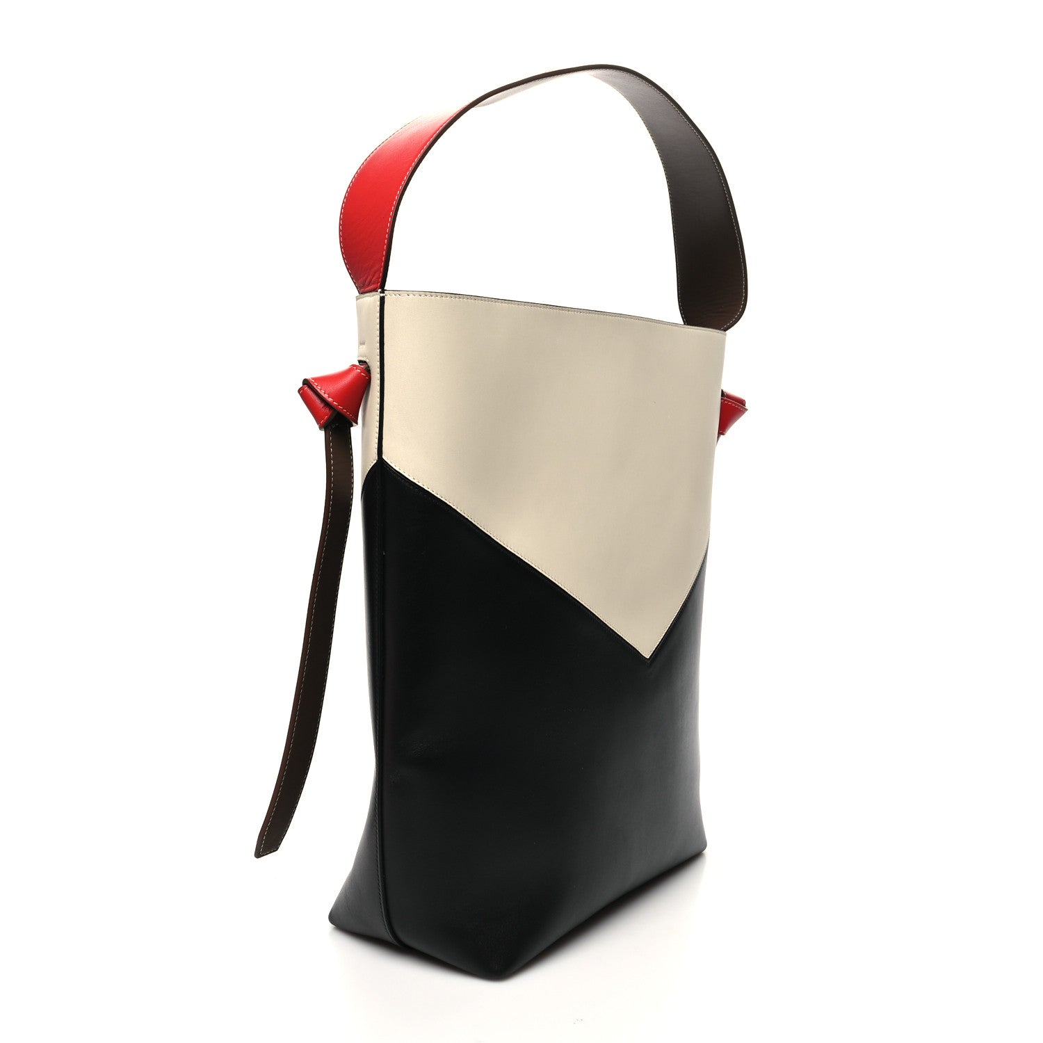 Celine Shiny Smooth Calfskin Twisted Cabas Ivory Black 4 of 12