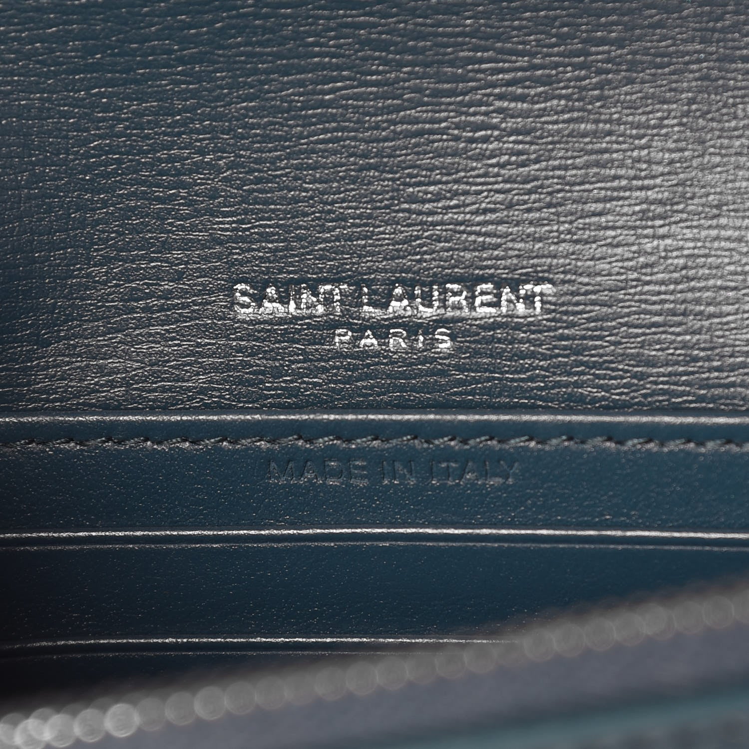 Saint Laurent Calfskin Monogram Sunset Chain Wallet Peacock 6 of 8