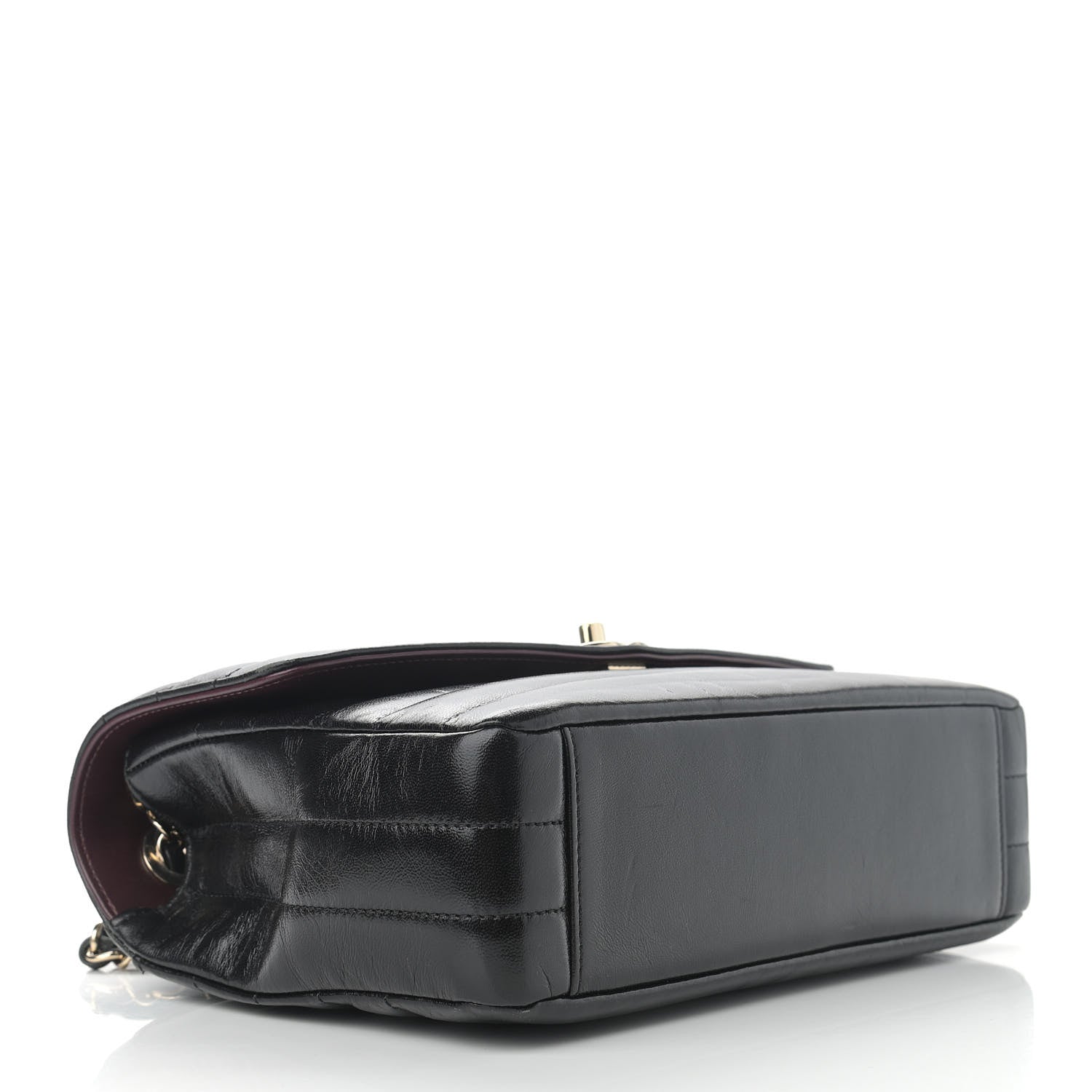 Chanel Shiny Lambskin Chevron Quilted Miroir Black 4 of 11