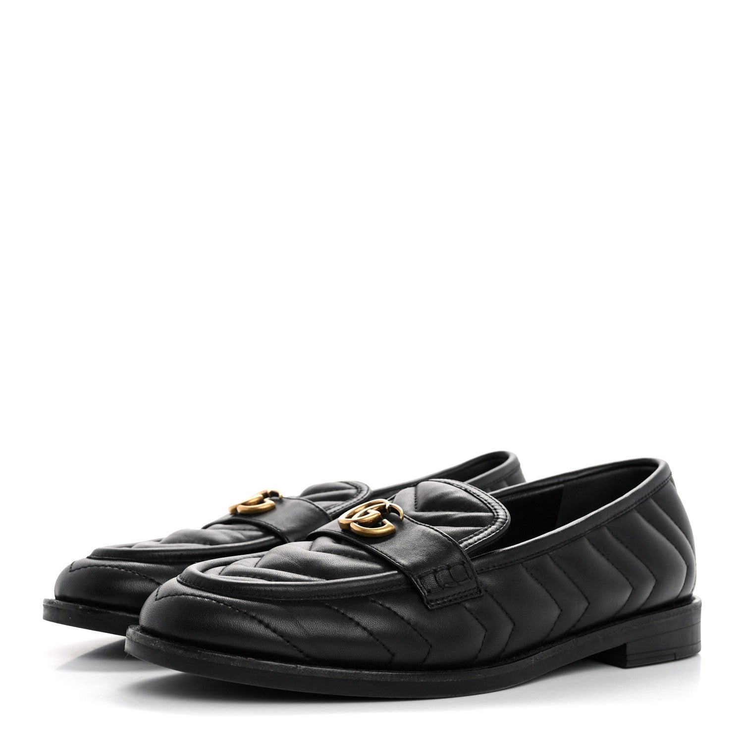 Gucci Nappa Matelasse Double G Marmont Loafers 37 Black 4 of 19