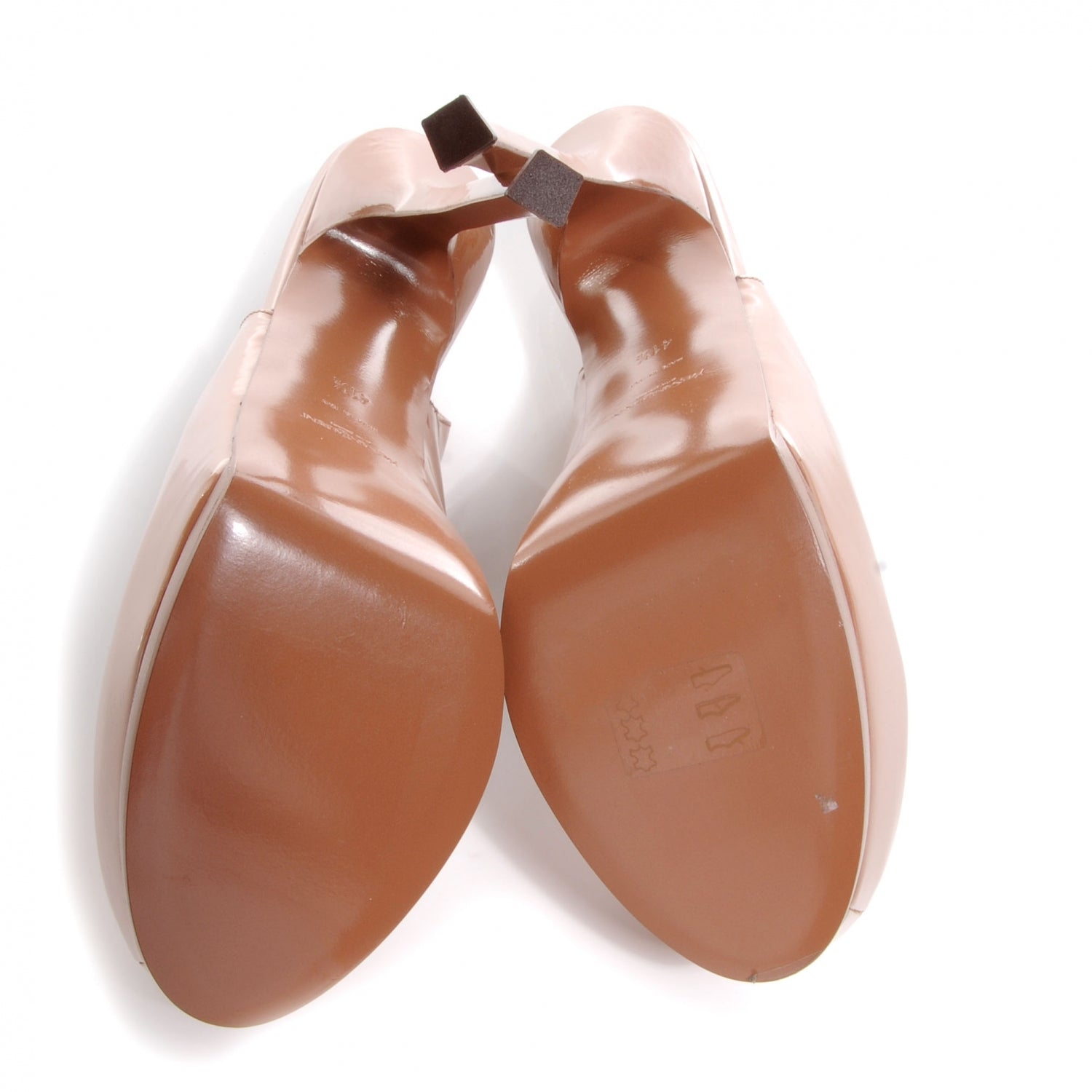 Saint Laurent Vitello Vernice Tribtoo 105 Slingback Soft Nude 41.5 7 of 7