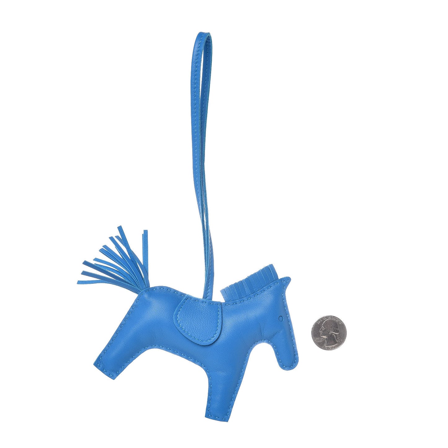 Milo Lambskin Grigri Rodeo Horse Bag Charm MM Bleu Zanzibar