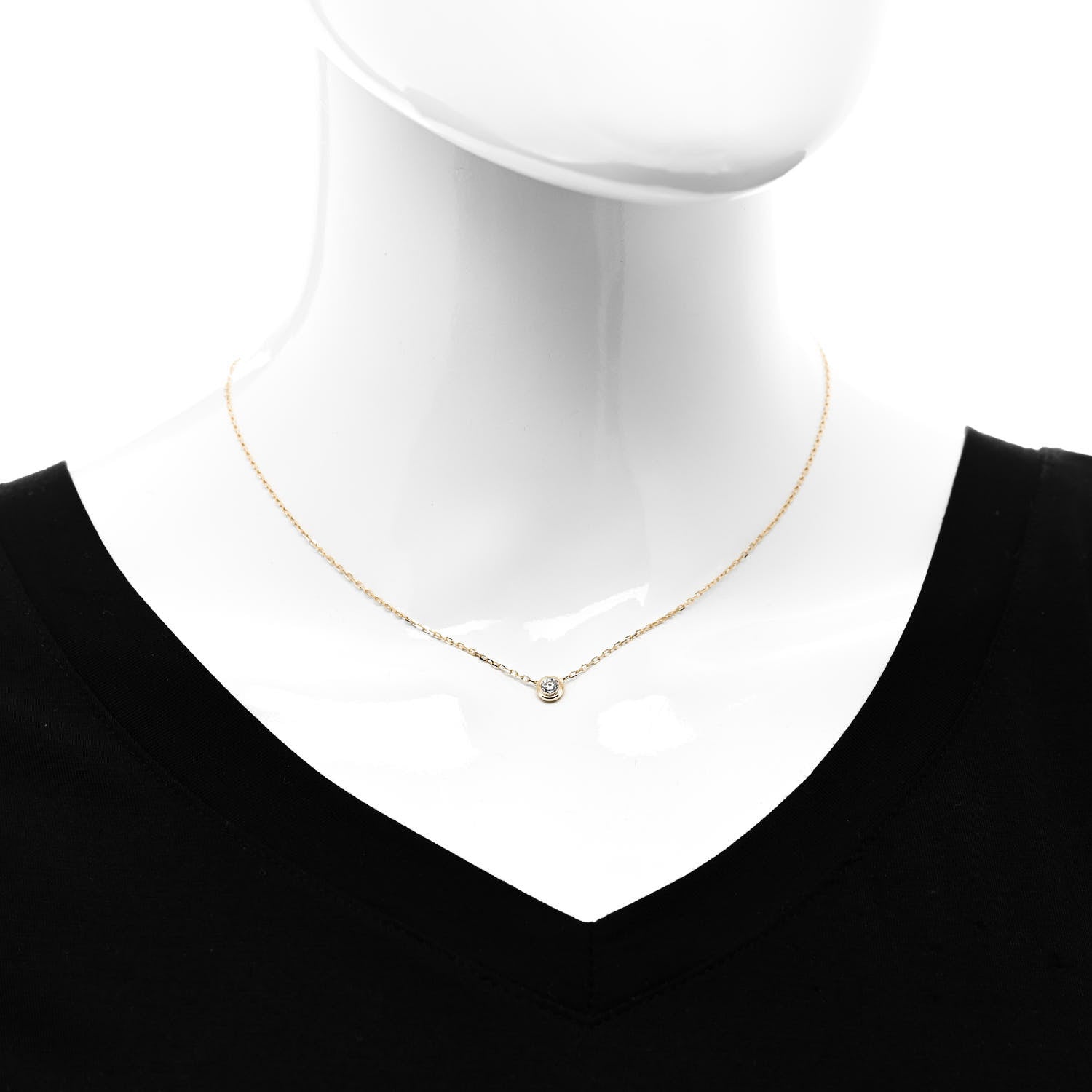 Cartier 18K Yellow Gold Diamond LM D'Amour Pendant Necklace 2 of 6