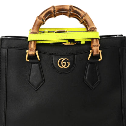 Gucci Calfskin Small Diana Tote Bag Black Yellow Fluo 8 of 15