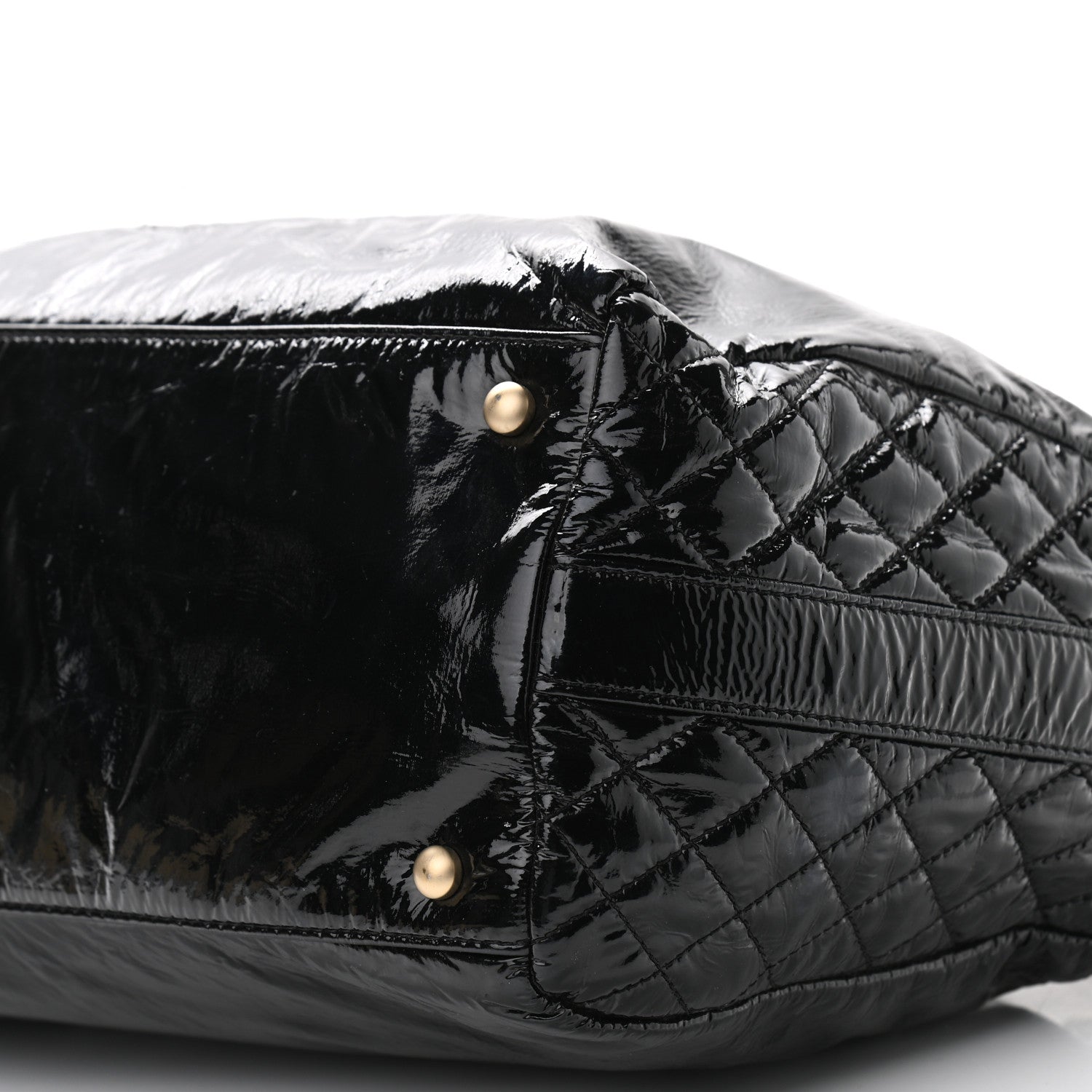 Chanel Patent Quilted CC Tote Black 11 of 12