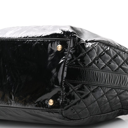 Chanel Patent Quilted CC Tote Black 11 of 12