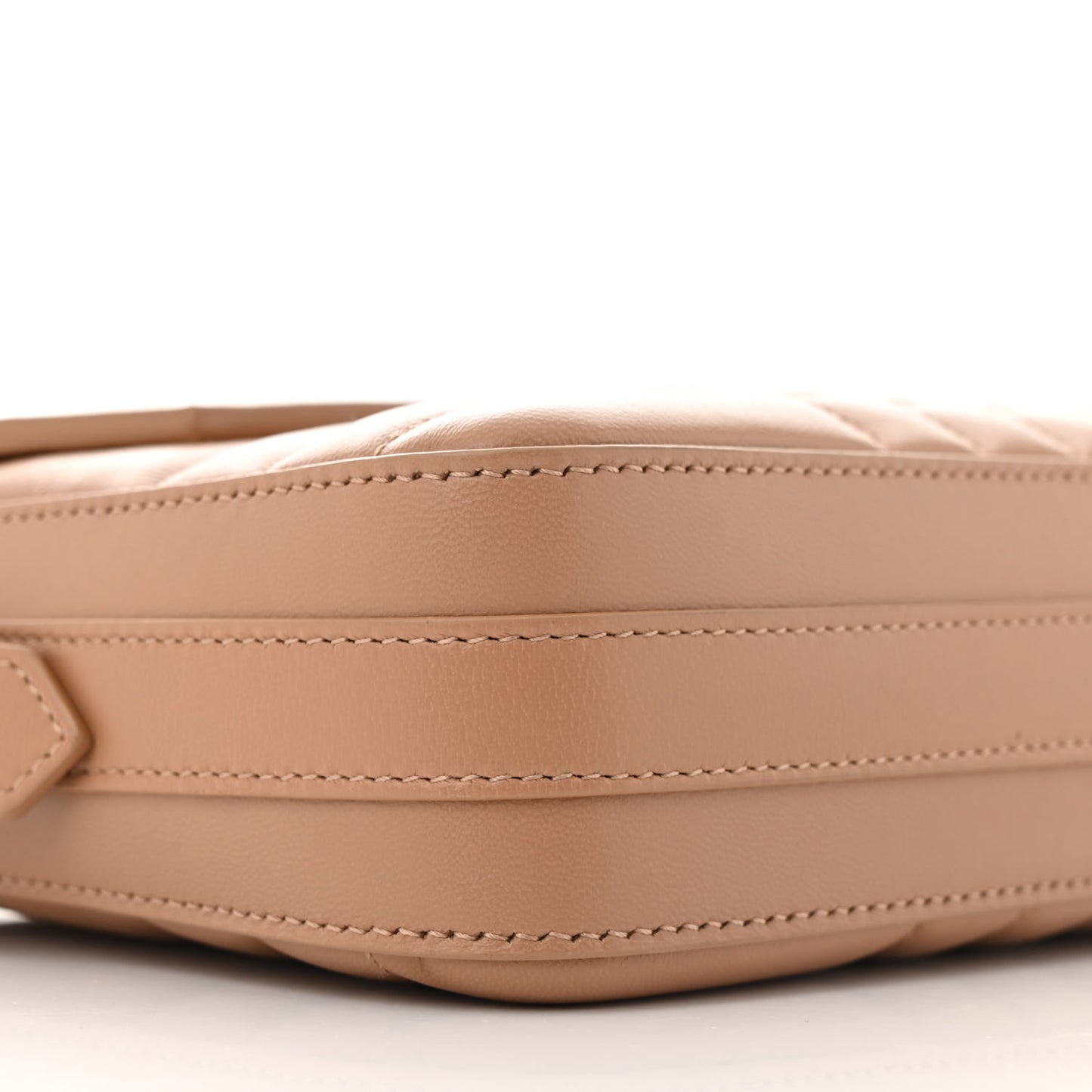 Lambskin Quilted Catherine Shoulder Bag Beige