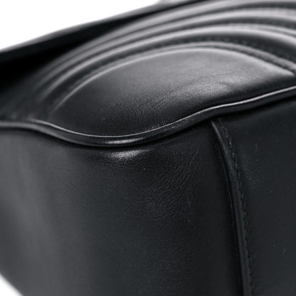 Gucci Calfskin Matelasse Medium GG Marmont Shoulder Bag Black 9 of 21