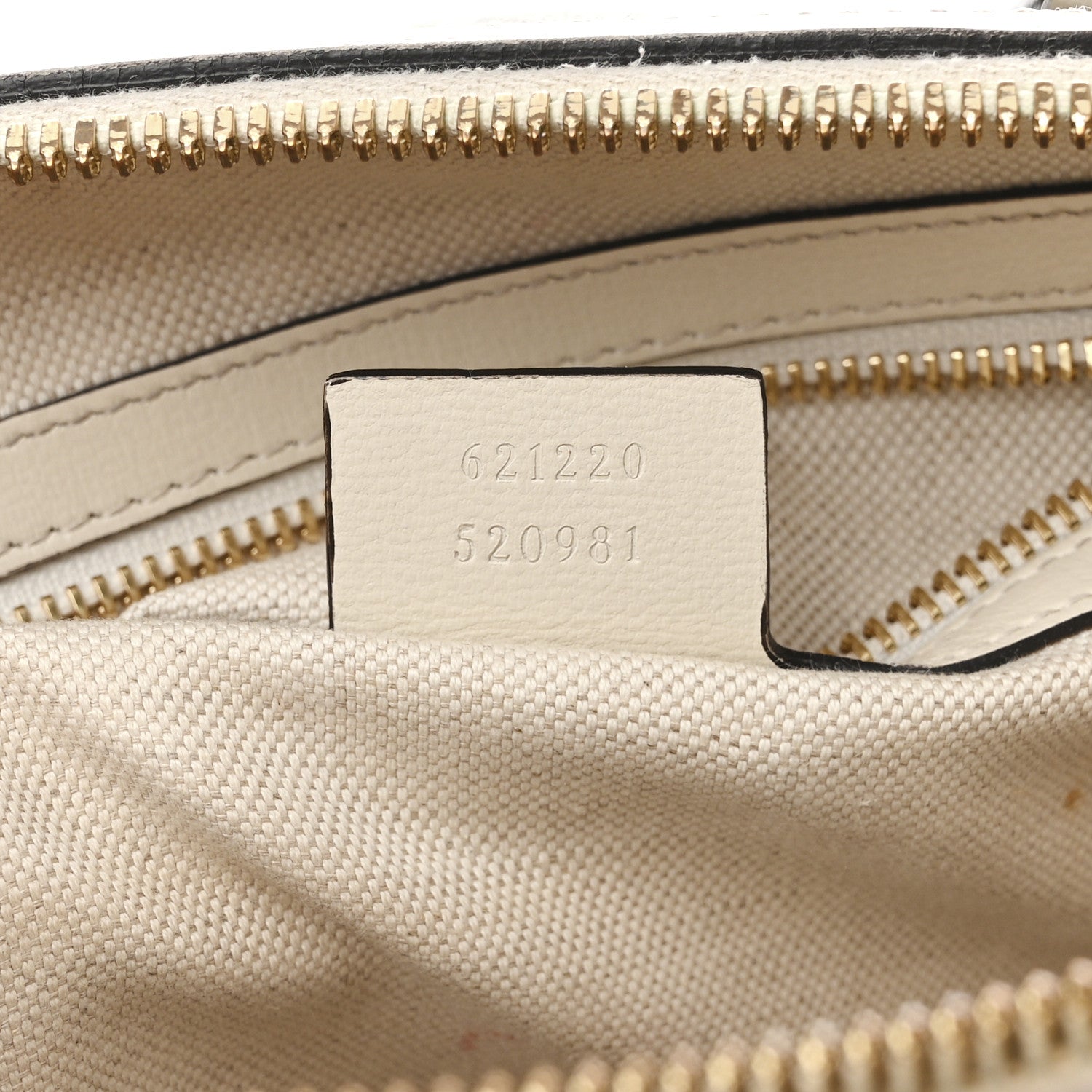 Gucci GG Supreme Monogram Azalea Calfskin Small Horsebit 1955 Top Handle Bag Beige Ebony Mystic White 7 of 15