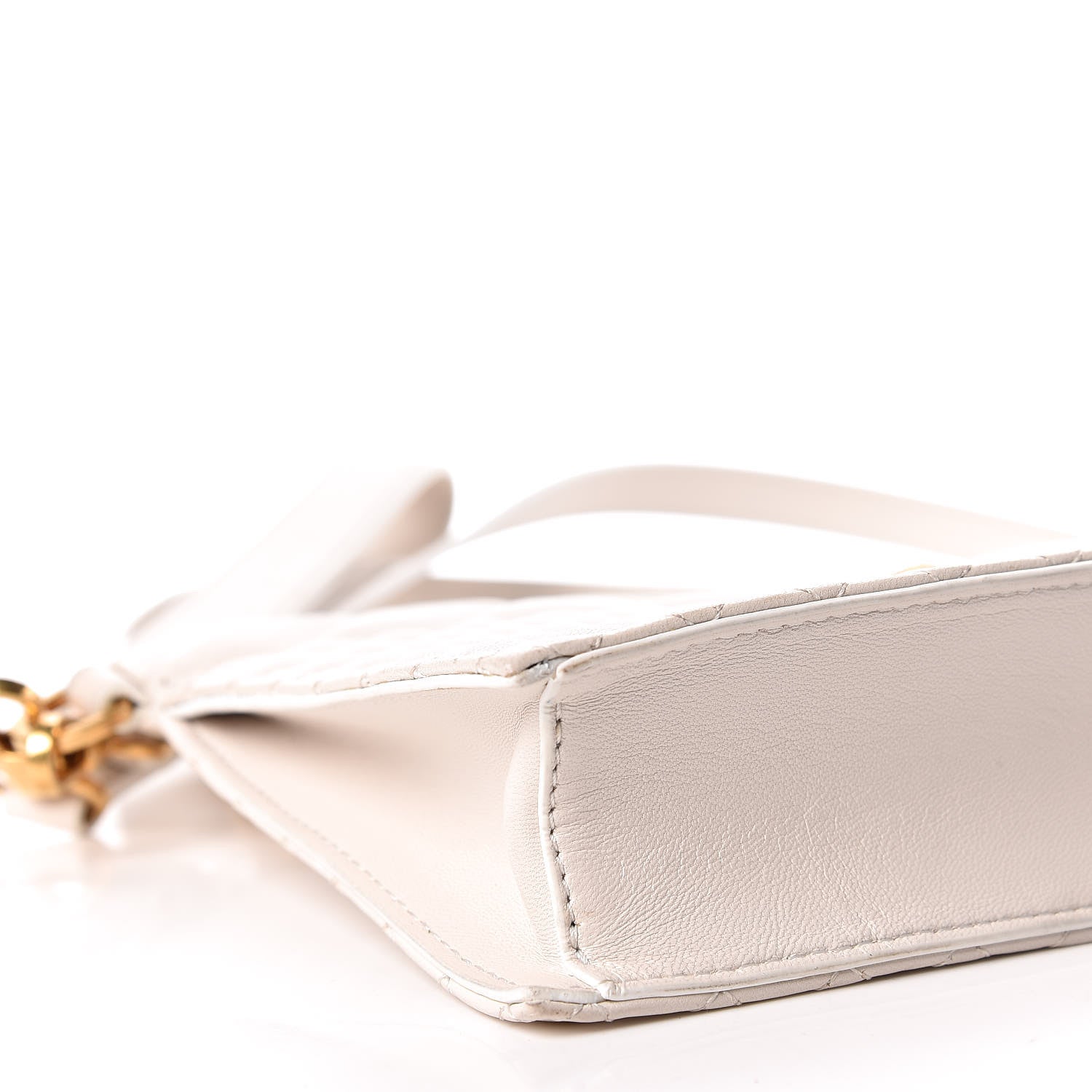 Versace Calfskin Quilted Tribute Icon Crossbody Flat Pouch White 5 of 10