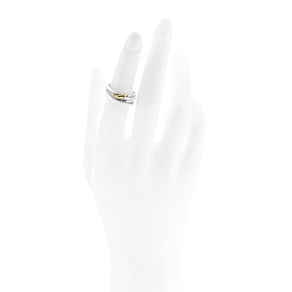 David Yurman Sterling Silver 18K Yellow Gold 6mm X Crossover Ring 50 5.25 2 of 4