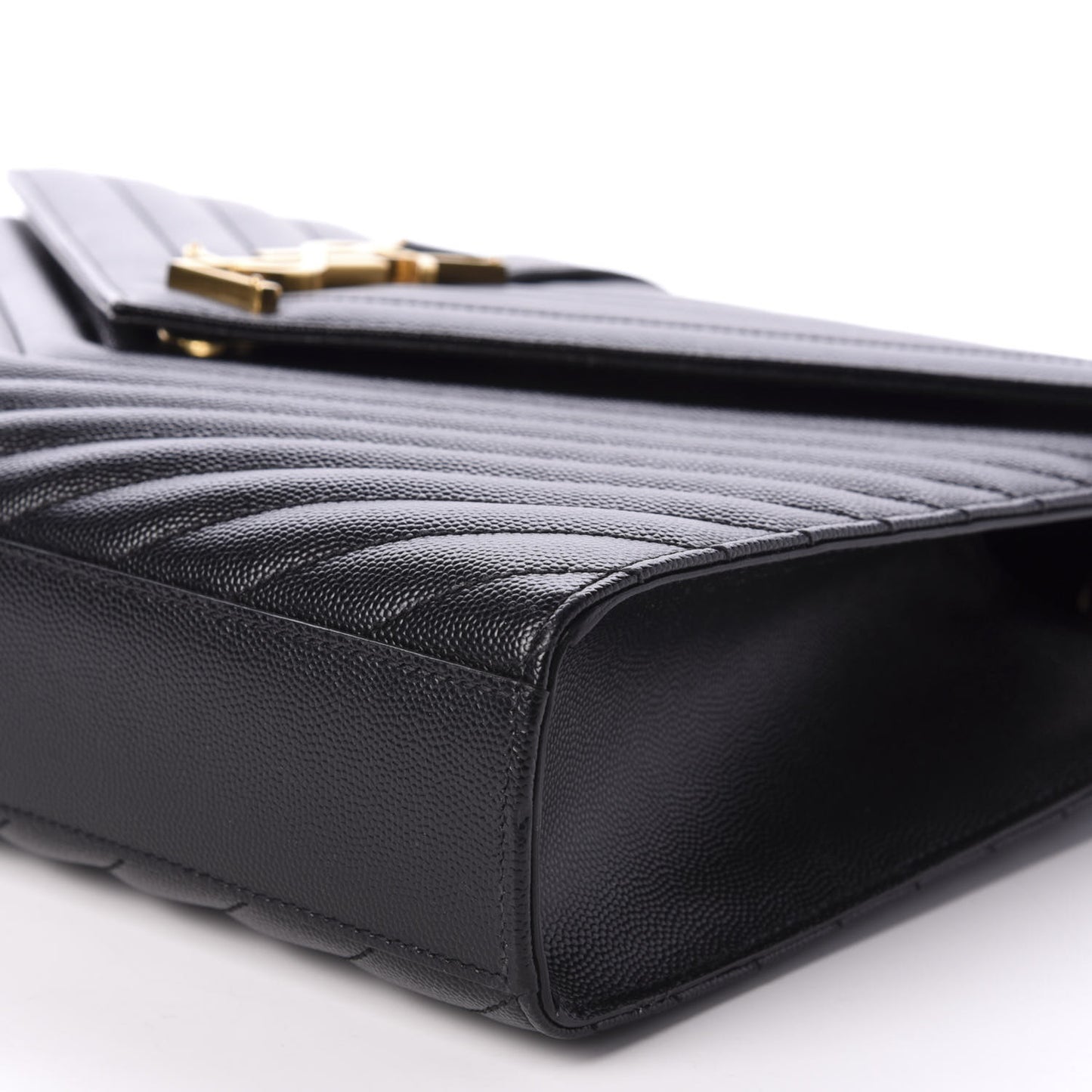 Grain De Poudre Matelasse Chevron Large Monogram Satchel Black