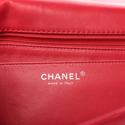 Chanel Lambskin Chevron Quilted Maxi Single Flap Red 6 of 9