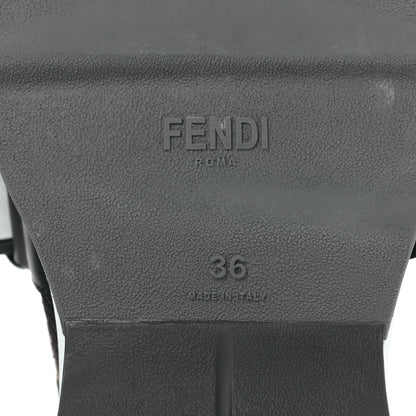 Fendi Stretch Yarn FF Stiff Band Rockoko Sneakers 36 Black White Tobacco 6 of 6