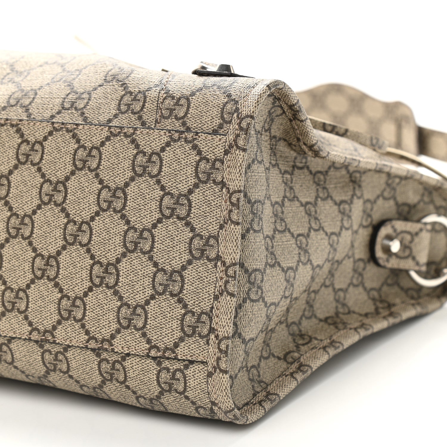 Balenciaga X GUCCI GG Supreme Monogram Neo Classic Silver Hardware City Beige Ebony 9 of 9
