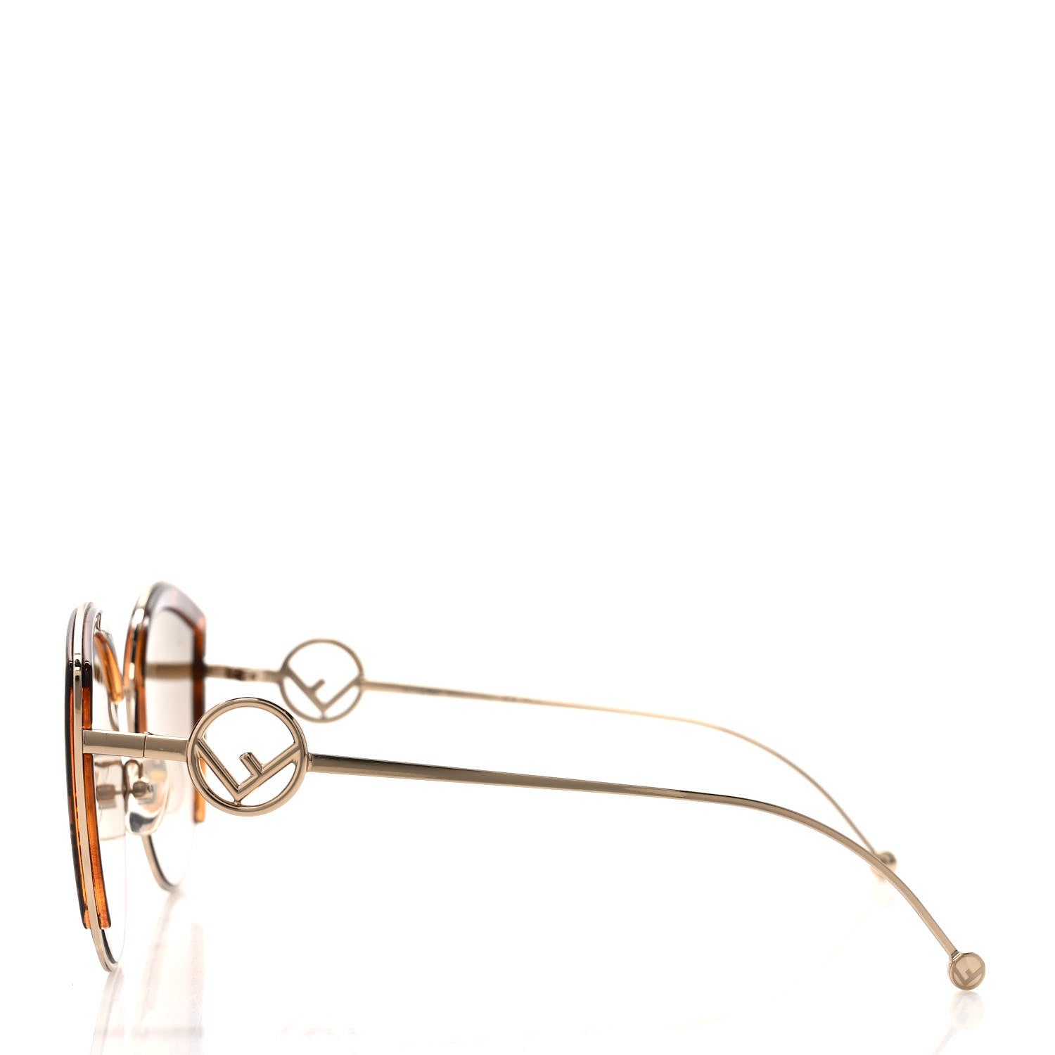 Fendi Metal Acetate F is Fendi FF Cat Eye Sunglasses FF 0290/S Gold 3 of 8