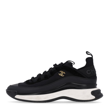 Chanel Velvet Calfskin Mixed Fibers CC Sneakers 39 Black 1 of 10