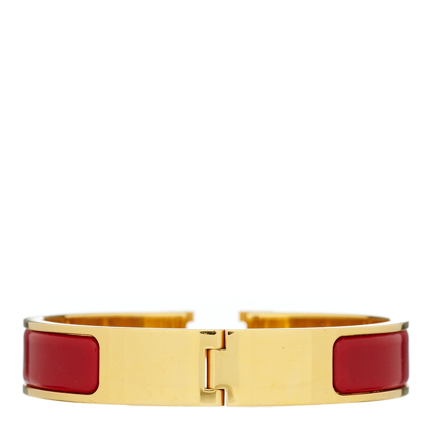 Hermes Enamel Narrow Clic Clac H Bracelet PM Rouge H 2 of 5