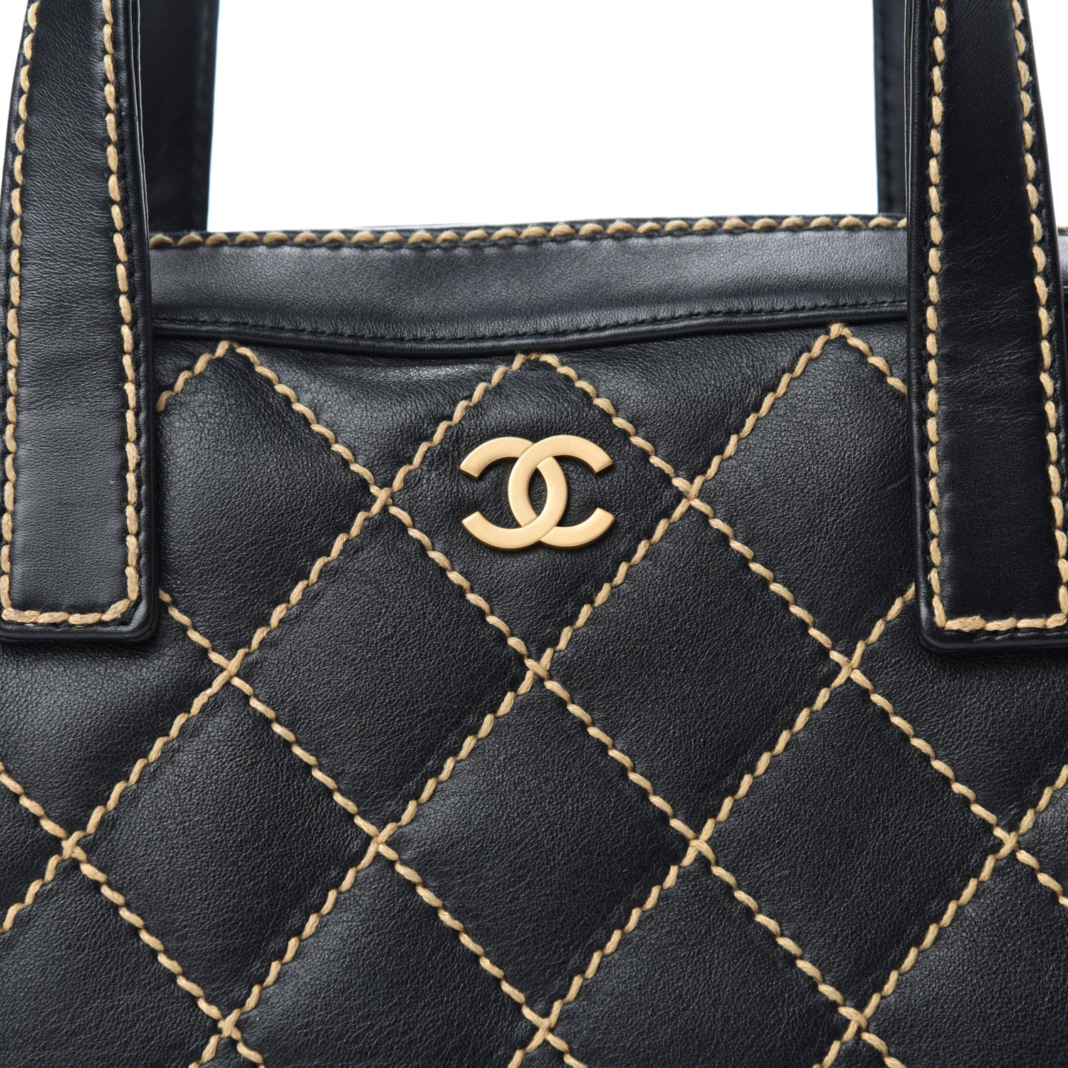 Chanel Calfskin Contrast Stitch Surpique Bowler Black 11 of 11