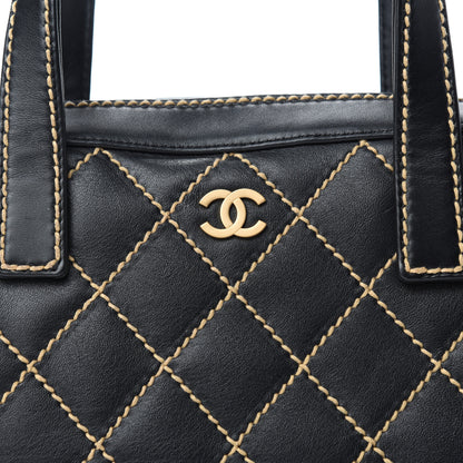 Chanel Calfskin Contrast Stitch Surpique Bowler Black 11 of 11
