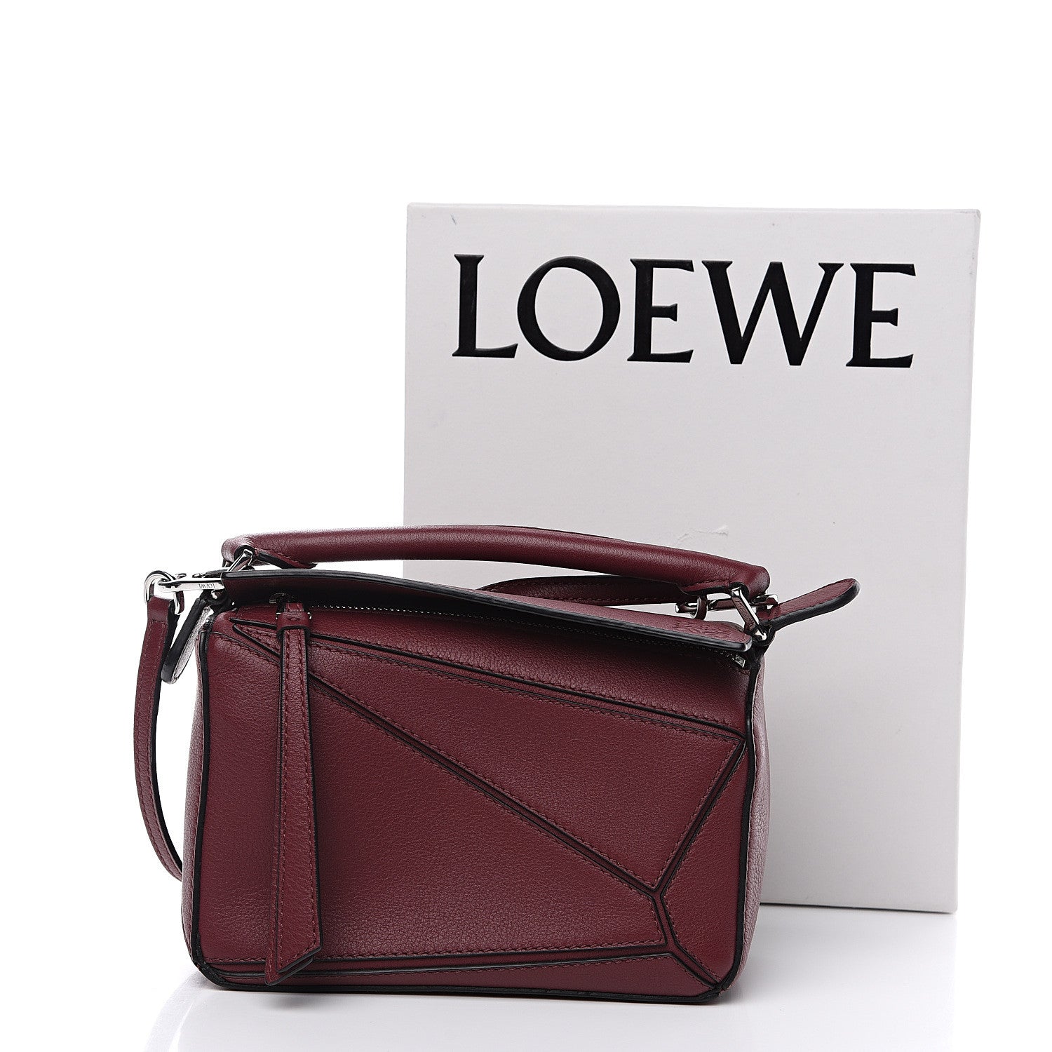 Loewe Calfskin Mini Puzzle Bag Wine 10 of 10