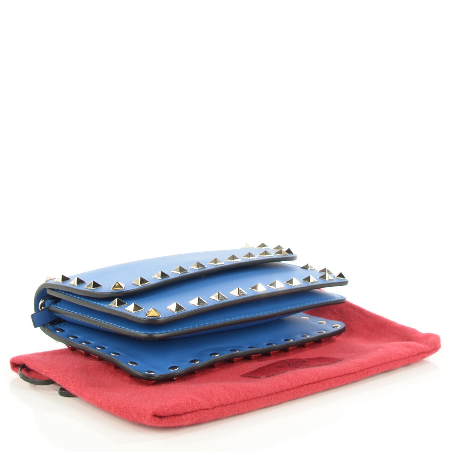 Valentino Garavani Vitello Rockstud Chain Flap Crossbody Bag Light Sapphire 4 of 8