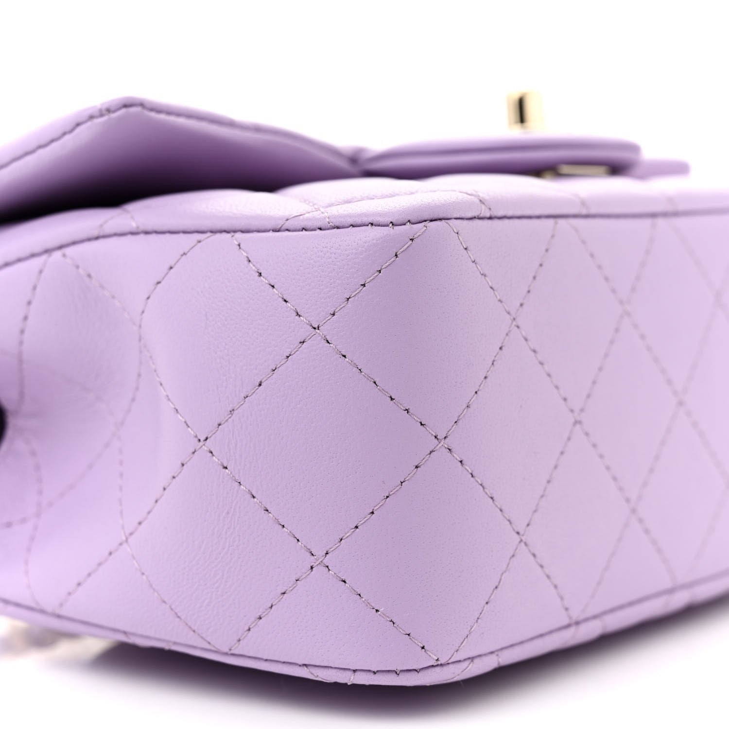 Chanel Lambskin Quilted Mini Top Handle Rectangular Flap Light Purple 9 of 10
