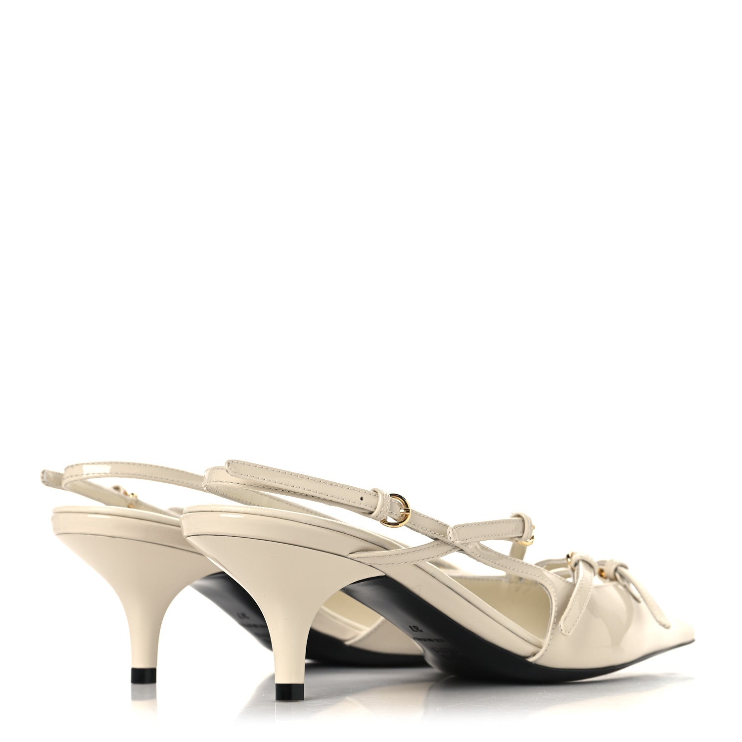 Miu Miu Vernice Buckle 55mm Slingback Pumps 37 White 5 of 8