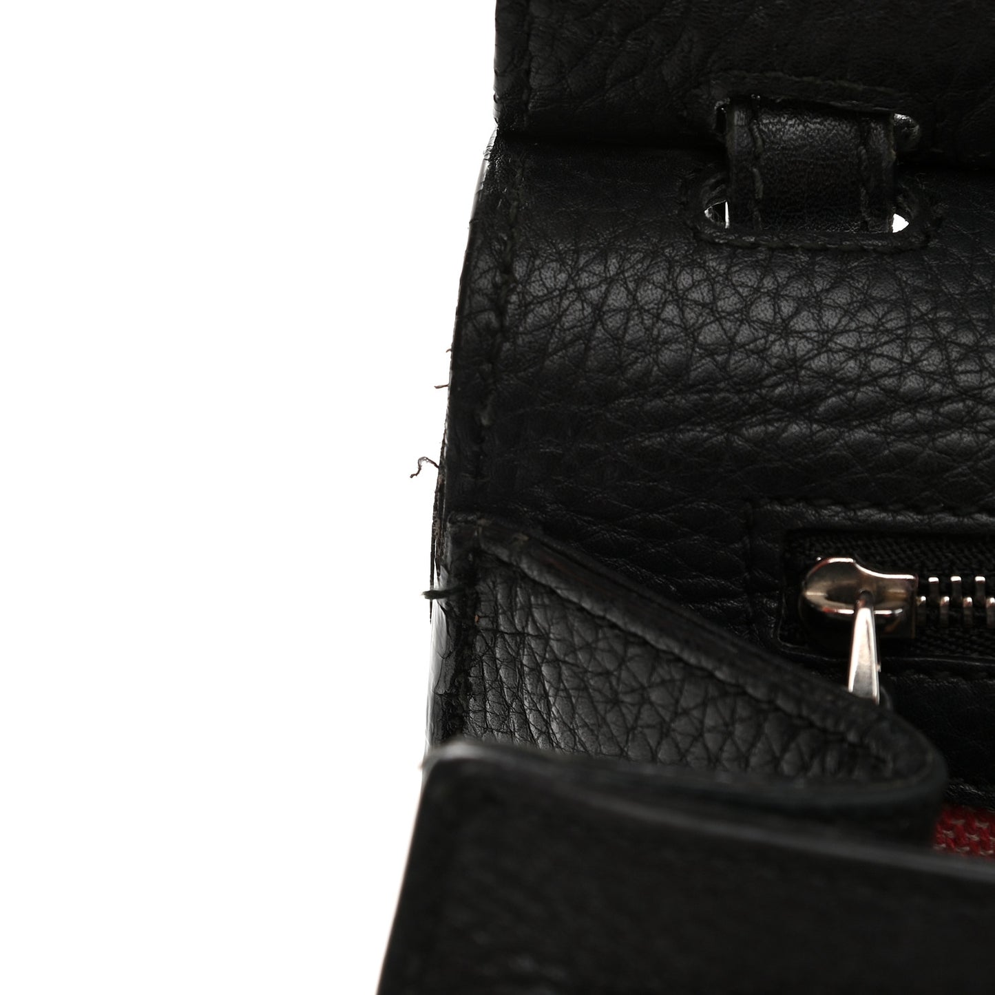 Pebbled Calfskin Medium Bamboo Daily Flap Shoulder Bag Black