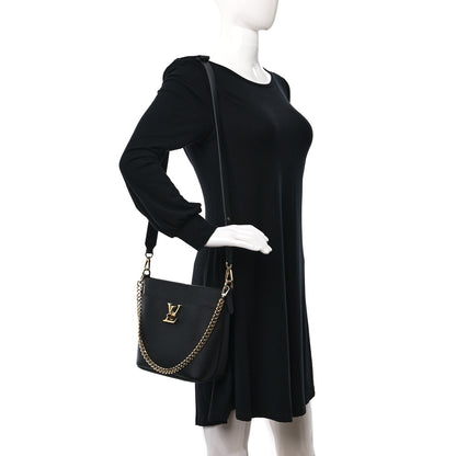 Louis Vuitton Calfskin Lock and Walk Bucket Black 2 of 7