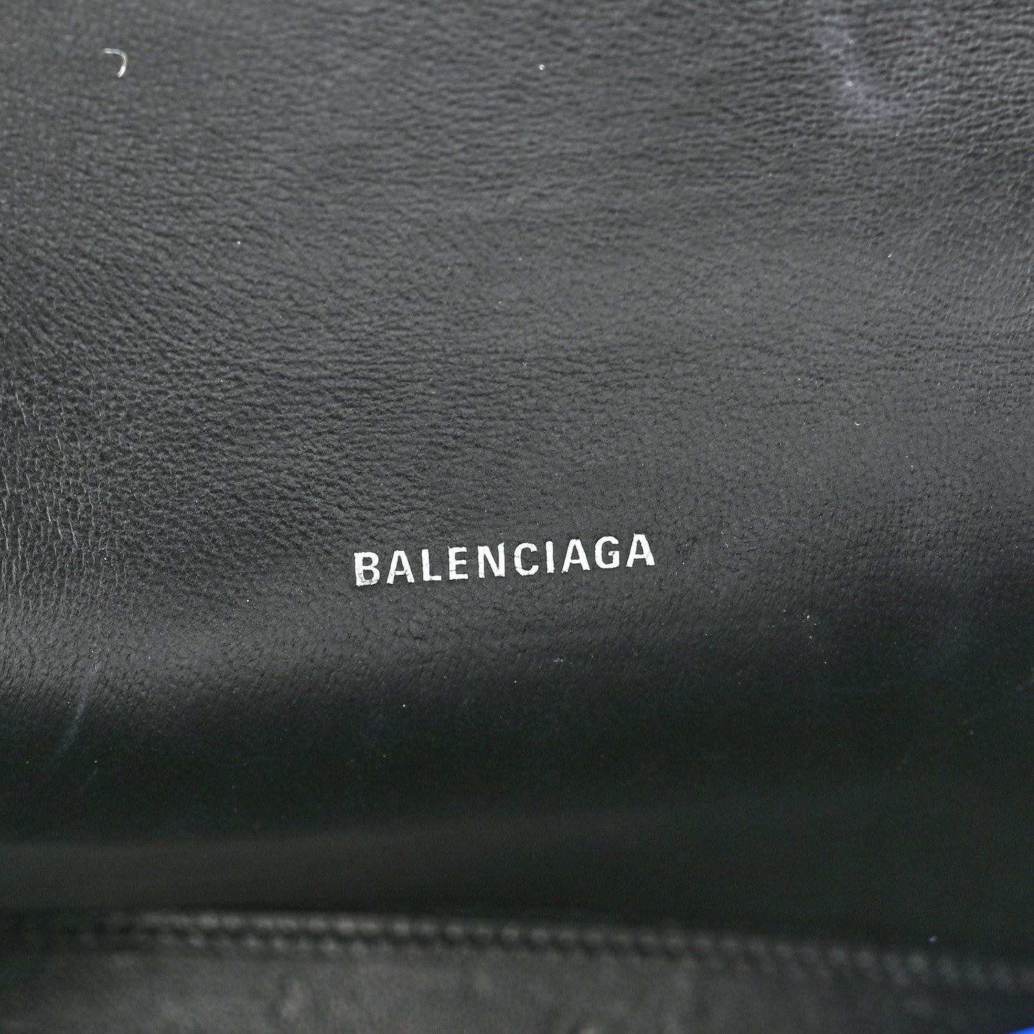 Balenciaga Metallic Shiny Calfskin Crocodile Embossed Hourglass Top Handle Bag XS Royal Blue 6 of 12